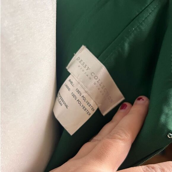 Dessy collection formal hunter green size 8 NWT dress EUC - Picture 3 of 4